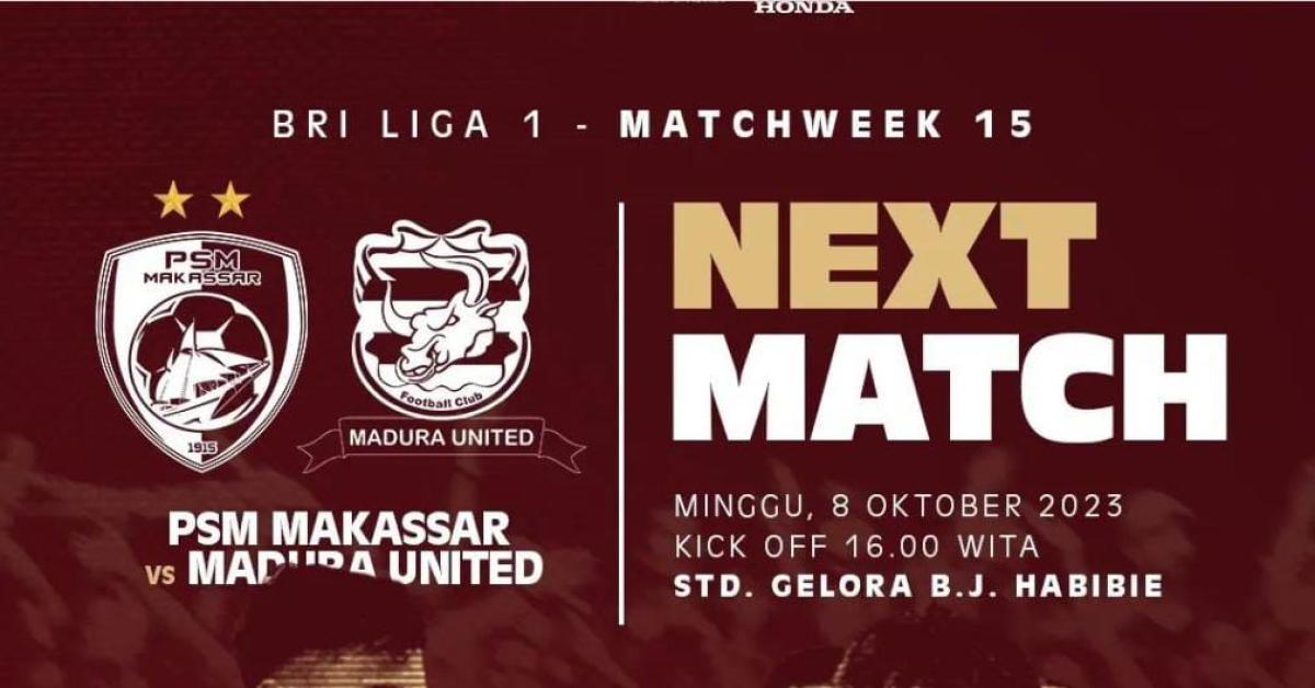 BRI Liga 1: PSM Makassar Vs Madura United Matchday 15, Jadwal, H2H, Prediksi Susunan Pemain