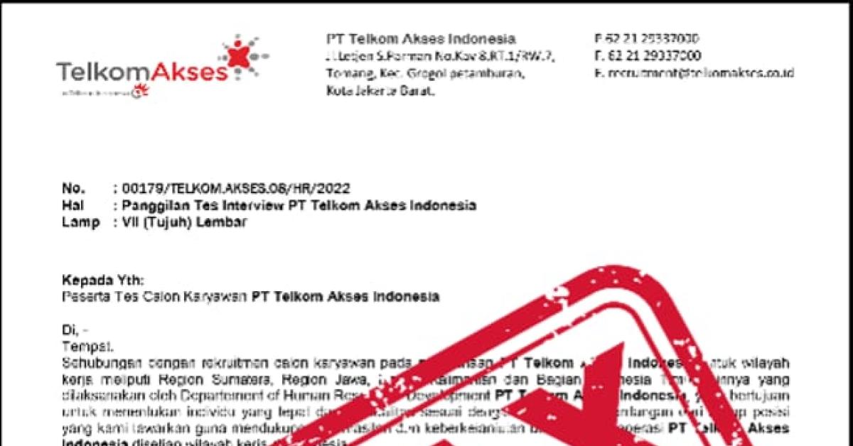 Waspada! Lowongan Kerja Palsu dan Penipuan Mengatasnamakan Telkom Akses