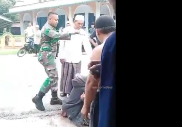 Viral, Tak Terima Istrinya Ditabrak Saat Hamil, Oknum TNI Ngamuk Tendang Kepala Warga