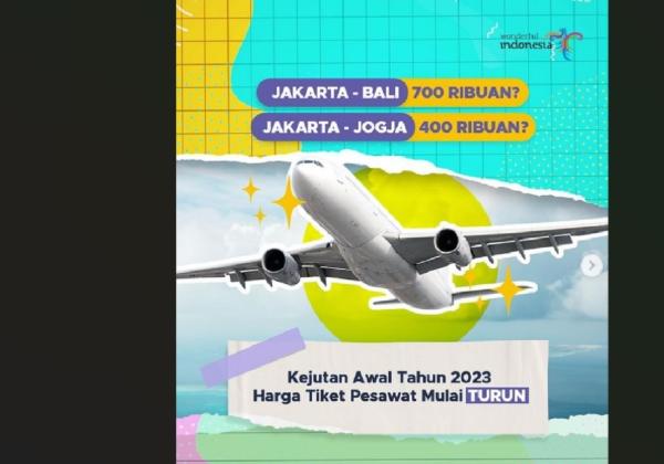 Long Weekend! Harga Tiket Pesawat Murah! Rute Jakarta- Surabaya, Bali dan Yogyakarta Rp 400 - Rp 600 Ribuan 