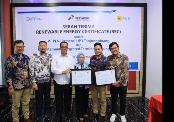 Aksi Nyata Green Energy Terminal, PET Kantongi Sertifikat Energi Terbarukan