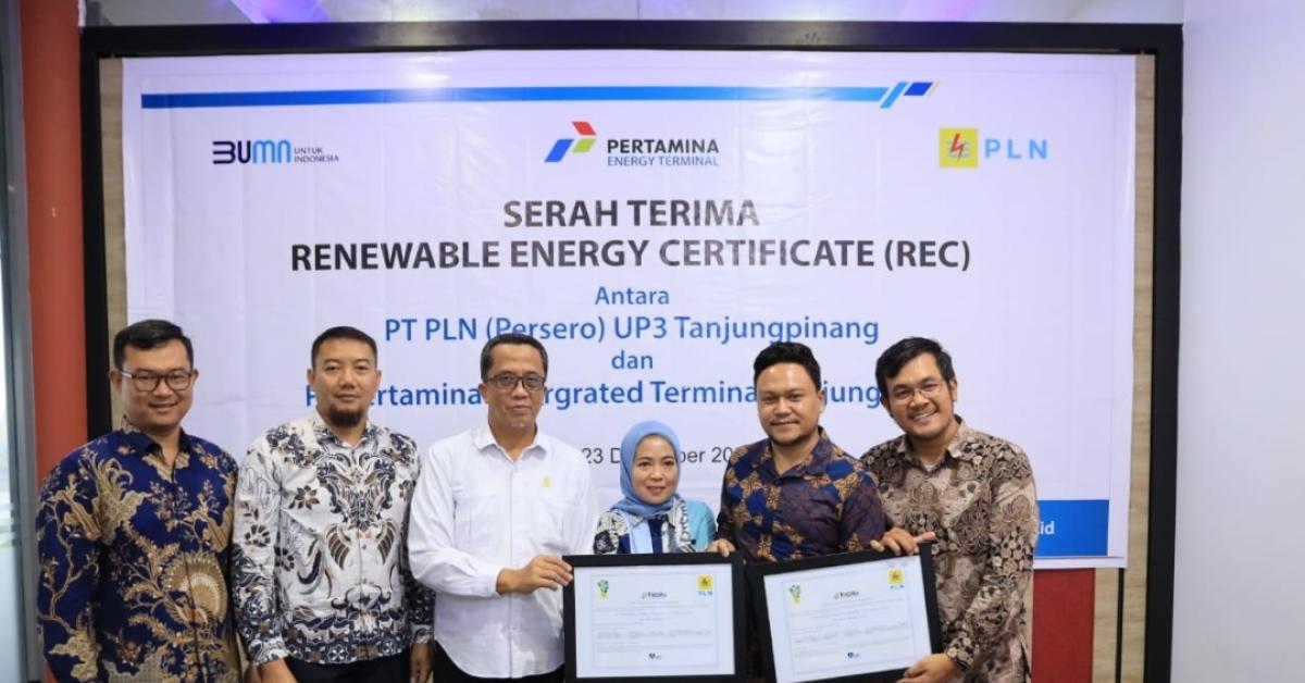 Aksi Nyata Green Energy Terminal, PET Kantongi Sertifikat Energi Terbarukan