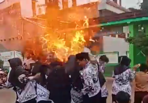 Viral di Media Sosial, Balon Gas Meledak Saat Perayaan Hari Guru di Kota Bekasi
