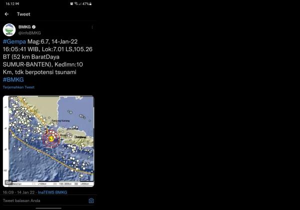 Efek Gempa Banten 14 Januari 2022 Dirasakan Berbeda di Tiap Daerah