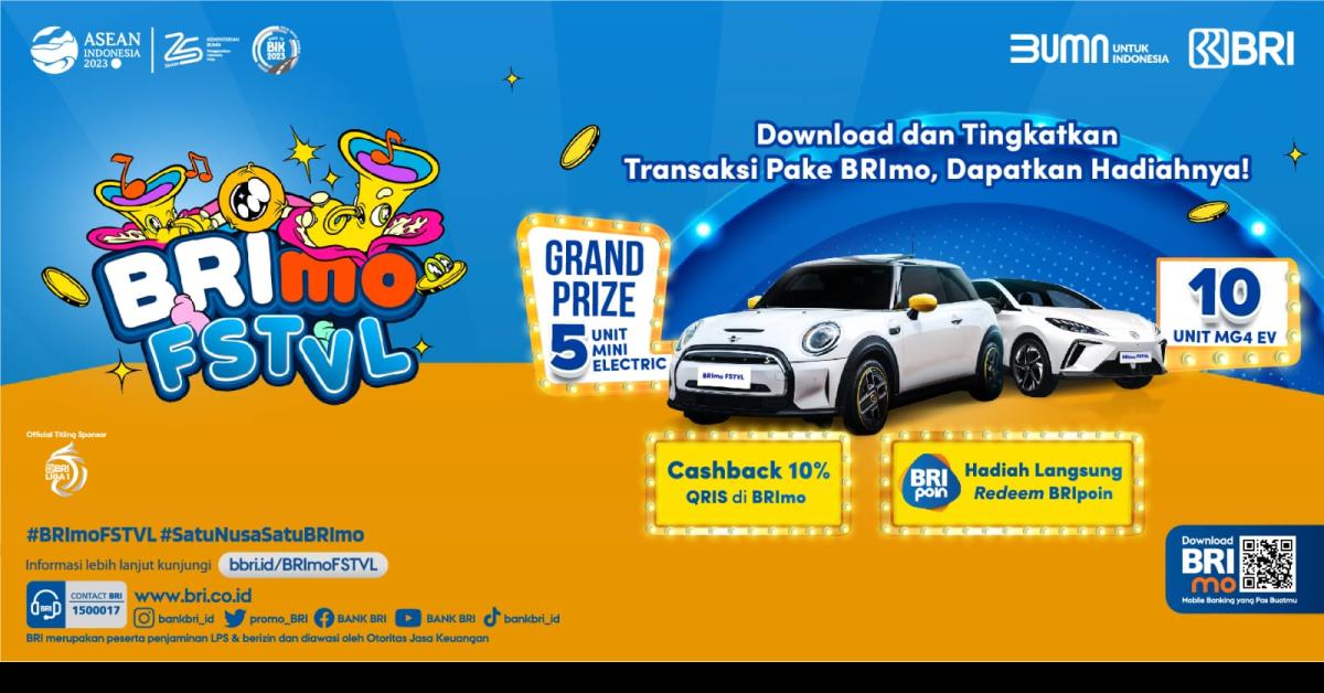 Mobil Listrik Keren Untuk Nasabah BRI di BRImo FSTVL 2023