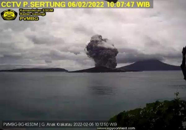 Erupsi Gunung Anak Krakatau Lontarkan Abu Setinggi 100 Meter, Masyarakat Dilarang Mendekat