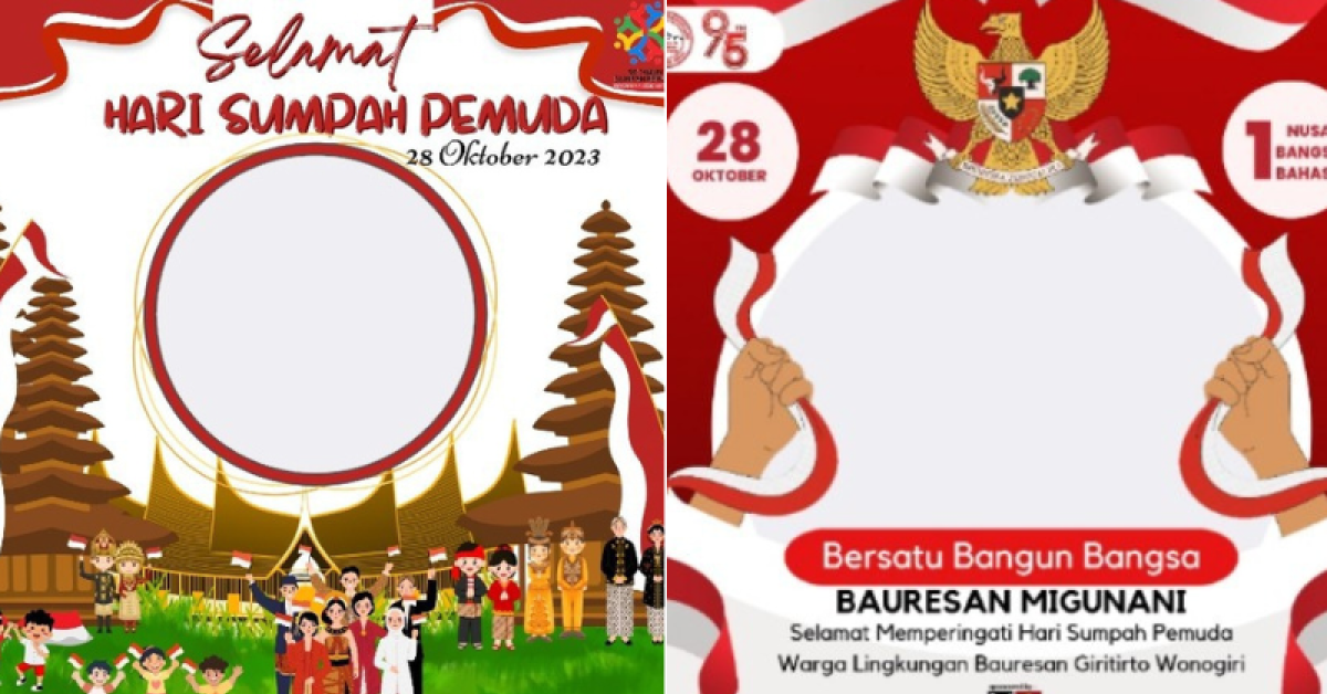 20 Link Twibbon Hari Sumpah Pemuda 28 Oktober 2023, Desain Keren dan Cocok untuk Bingkai Foto 