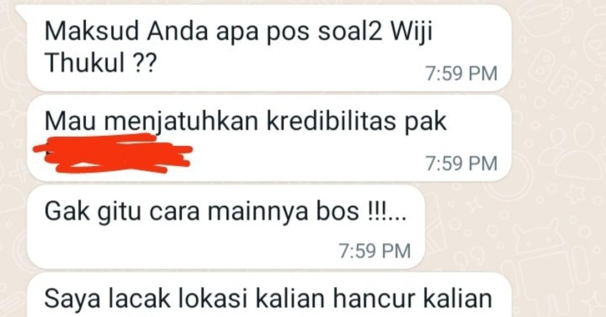 Sebut Widji Thukul hilang Saat Prabowo jadi Danjen Kopassus, Neo Historia Indonesia Dapat Pesan Ancaman