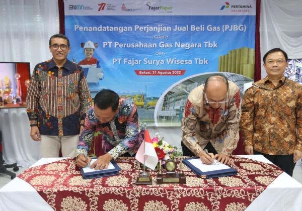 PGN Suplai Gas Bumi 17.5 BBTUD ke FajarPaper, Dukung Implementasi Transisi & Teknologi Hemat Energi