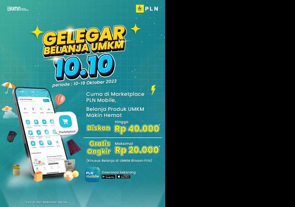 Yuk Siap-Siap Check-Out! Harbolnas di PLN Mobile 10.10 Gratis Ongkir Produk UMKM