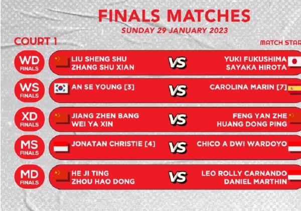 Link Live Streaming Final Indonesia Masters 2023: Jonatan vs Chico dan Leo/Daniel Tantang Wakil China