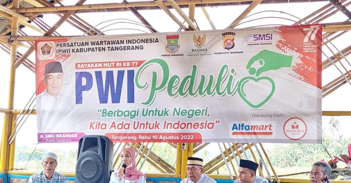 Sambut HUT RI ke 77 Tahun, PWI Kabupaten Tangerang Gelar Baksos Peduli Berbagi Untuk Negeri