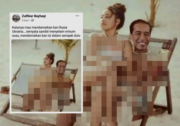 Beredar Foto Jokowi Pangku Wanita Seksi di Pantai, Ternyata...
