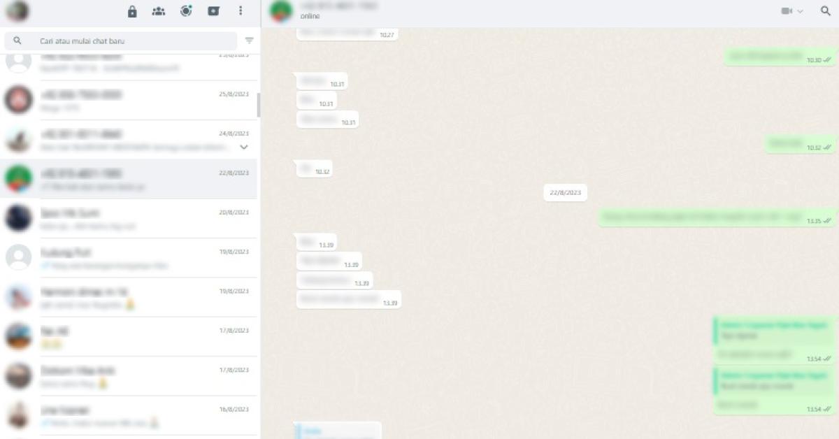 Tutorial Cara Blur Chat WhatsApp Web di Laptop, Privasi Jadi Aman saat di Tempat Umum!