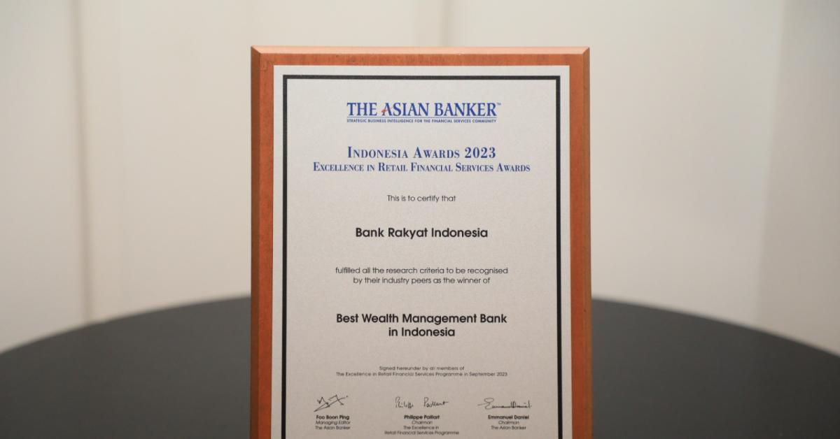 Ciamik! BRI Raih Penghargaan Best Wealth Management Bank in Indonesia