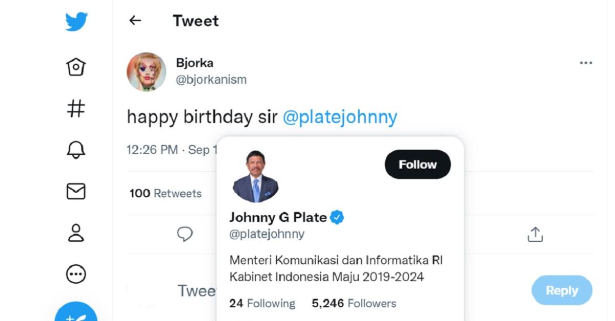 Hacker Bjorka: Happy Birthday Johnny G Plate