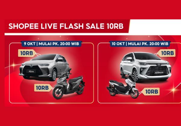 Yuk Ikutan! Shopee Flash Sale 10.10: Mobil Avanza dan Motor NMax Cuma Rp 10 Ribu, Catat Tanggal Mainnya