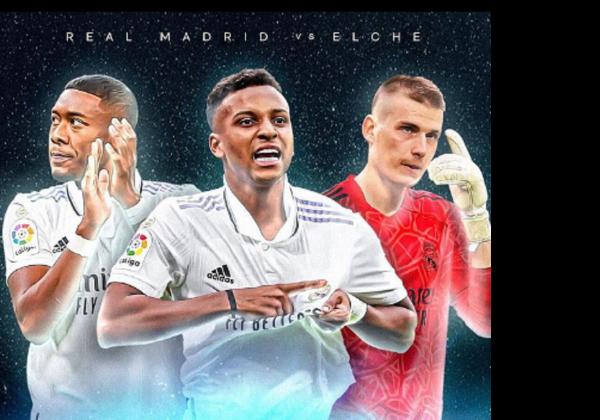 Link Live Streaming Liga Spanyol 2022/2023: Real Madrid vs Elche