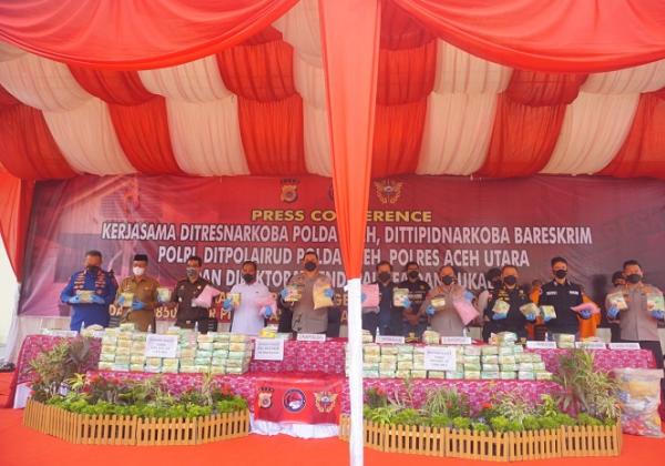 Sinergi Bea Cukai dan Polri Amankan Ratusan Kilogram Narkotika di Aceh