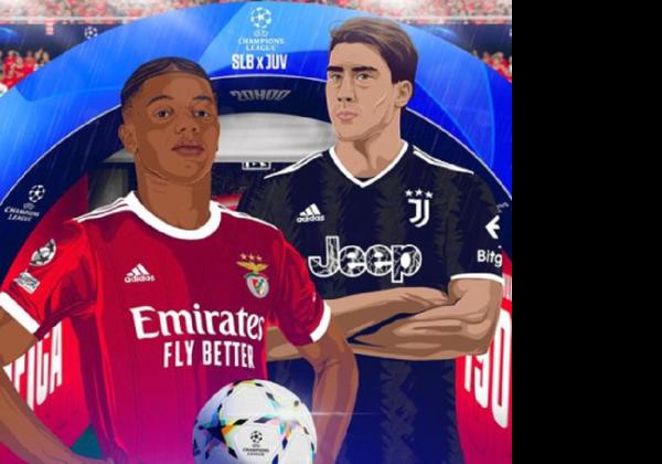 Link Live Streaming Liga Champions 2022/2023: Benfica vs Juventus