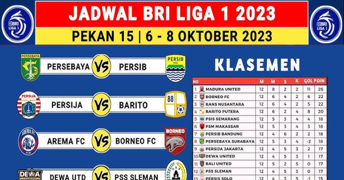 Jadwal Lengkap BRI Liga 1 2023-2024 Pekan 15 Live di Indosiar Serta Link Streaming Vidio