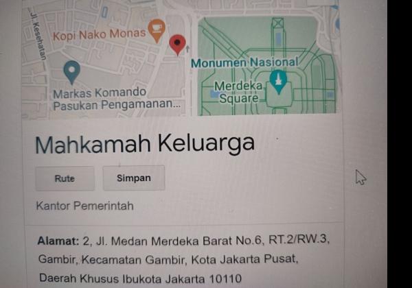 Waduh, MK Diubah Jadi Mahkamah Keluarga di Google Map