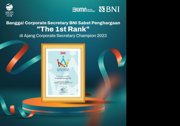BNI Raih First Champion Corporate Secretary