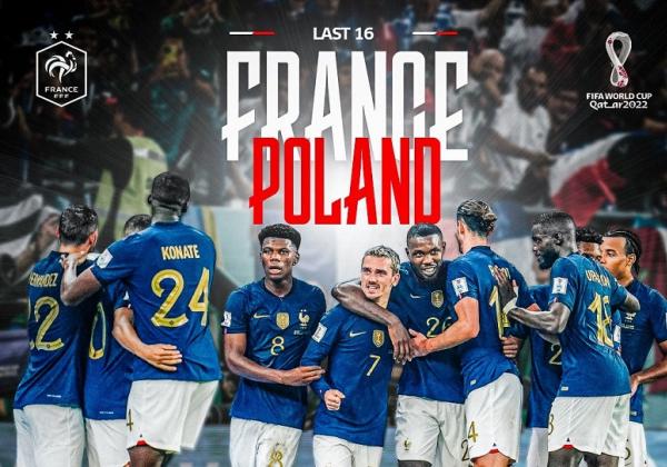 Piala Dunia 2022: Singkirkan Polandia 3-1, Prancis Melaju ke Perempat Final