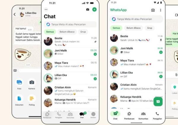 Keren! Begini Desain Terbaru WhatsApp di Android dan iOS