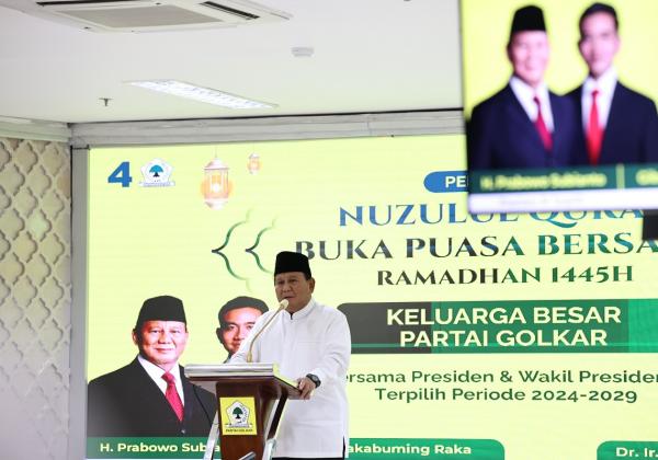 Prabowo Hadiri Bukber Partai Golkar Bareng Gibran, Tegaskan Hormati Proses dan Tunggu Putusan MK