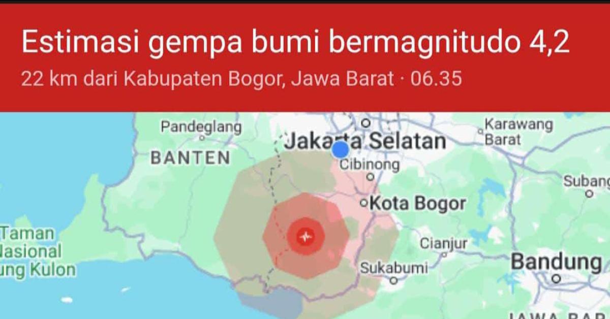 Gempa Magnitudo 4,6 Guncang Kabupaten Sukabumi, Getaran Dirasakan Warga Gunung Sindur hingga Tangerang Selatan!