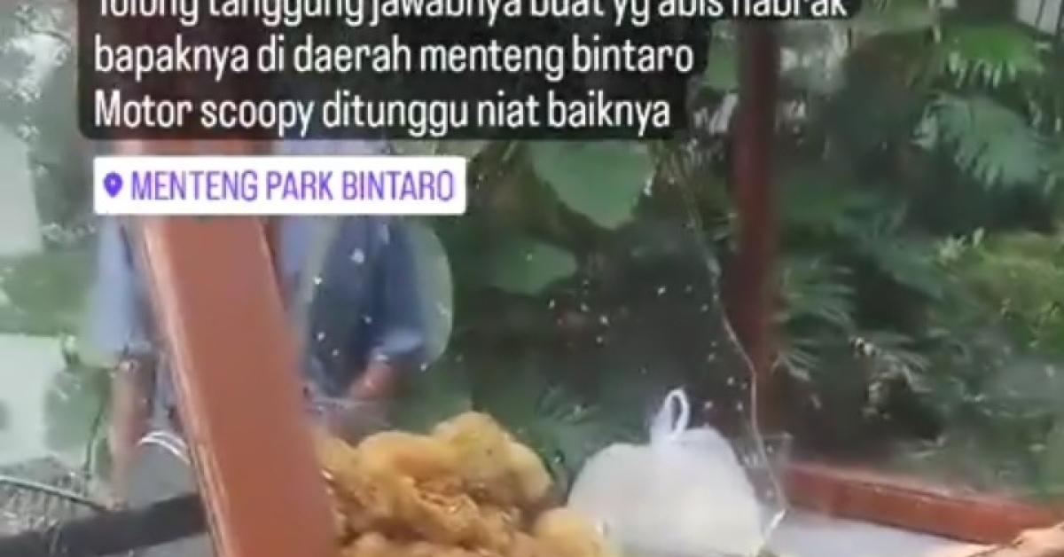 Dicari! Pelaku Tabrak Lari Tukang Gorengan di Menteng Park Bintaro Tangsel