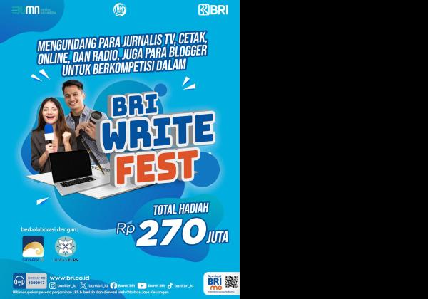 BRI Write Fest Digelar! Kompetisi Berhadiah Ratusan Juta hingga Berpeluang Dapat Beasiswa S2
