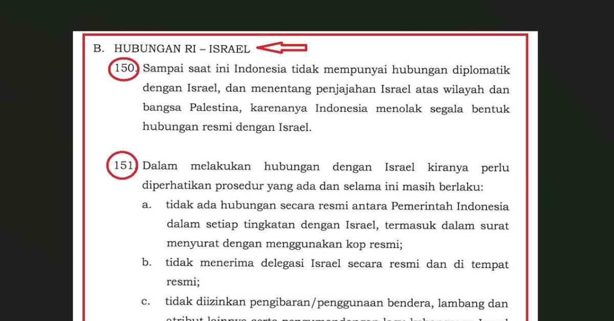 Permenlu Nomor 3 Tahun 2019: Bendera dan Lagu Kebangsaan Israel Dilarang Berkumandang di Wilayah Indonesia 