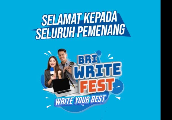 Pengumuman! Ini Pemenang BRI Write Fest 2023
