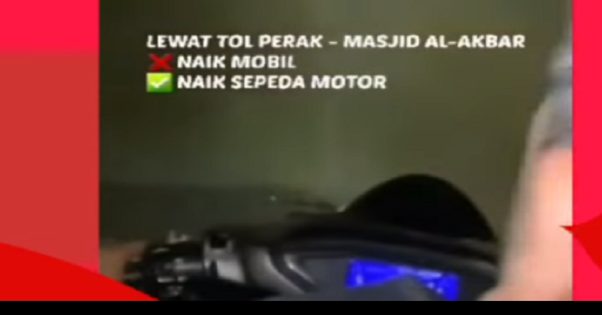 Demi Konten, Dua Pemuda Nekat Masuk Tol dengan Kendarai Sepeda Motor, Tanpa Pakai Helm!