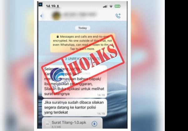 Beredar Pesan Surat Tilang Elektronik Dikirim Lewat WhatsApp, Polda Banten: Itu HOAX!!!