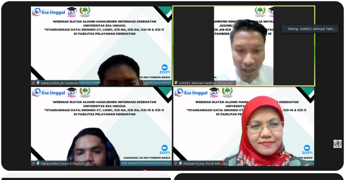 Ikatan Alumni Manajemen Informasi Kesehatan (ILMIKES) FIKES Esa Unggul Gelar Webinar Daring 