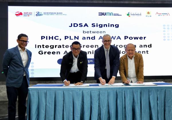 PLN, ACWA Power, Pupuk Indonesia Kerja Sama Kembangkan Green Hydrogen dan Green Ammonia Terintegrasi
