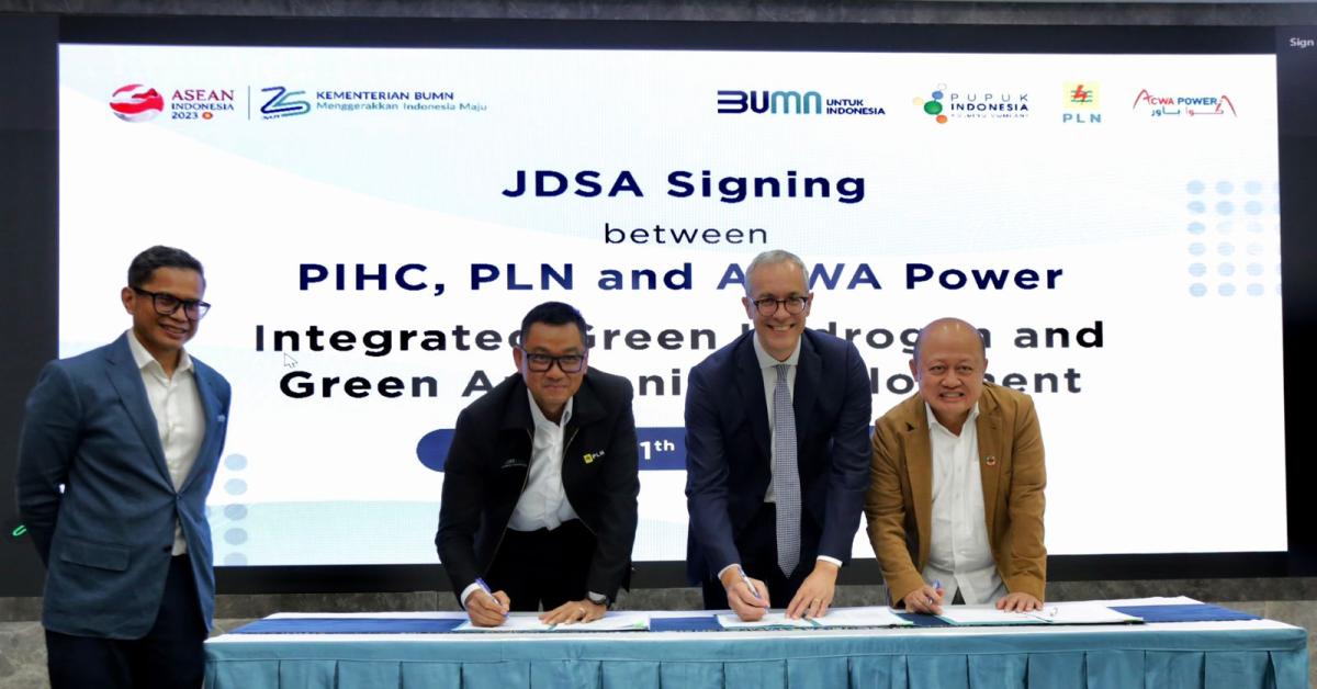 PLN, ACWA Power, Pupuk Indonesia Kerja Sama Kembangkan Green Hydrogen dan Green Ammonia Terintegrasi