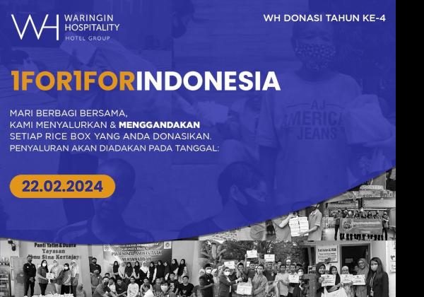 Menggandakan Kebaikan: Waringin Hospitality Gelar Program Donasi “1FOR1FORINDONESIA”