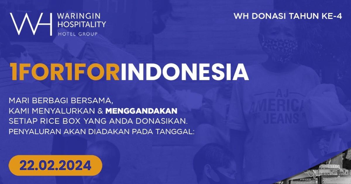 Menggandakan Kebaikan: Waringin Hospitality Gelar Program Donasi “1FOR1FORINDONESIA”