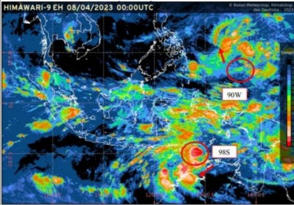 Waspada! Bibit Siklon Tropis 98S Masuki Laut Timor