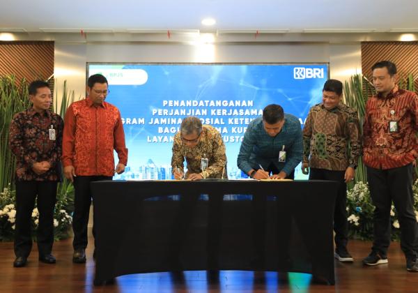 BRI dan BPJS Ketenagakerjaan Kolaborasi Layanan Single Bank Kustodian dan Perlindungan bagi Penerima KUR