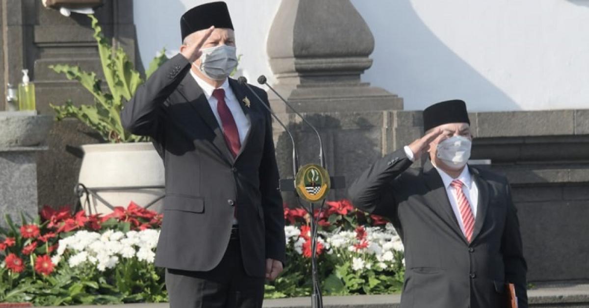 Pertama Digelar Pascapandemi, Sekda Pimpin Upacara Tingkat Setda Jabar