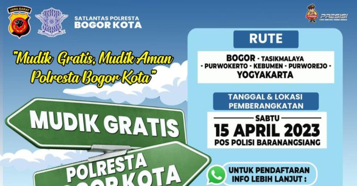 Asyik! Polresta Bogor Kota Adakan Mudik Gratis 2023, Begini Cara Daftarnya