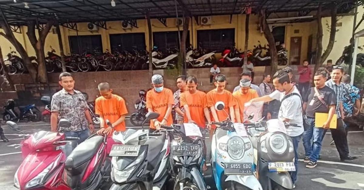6 Tersangka Kasus Curanmor Berhasil Dibekuk Polres Metro Depok, Ternyata 2 Orang Residivis Pemain Lama!