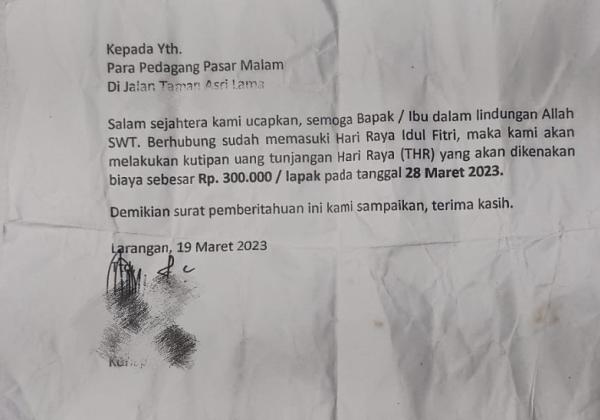 Minta THR ke Pedagang Rp300 Ribu, Tujuh Warga Tangerang Diciduk Polisi