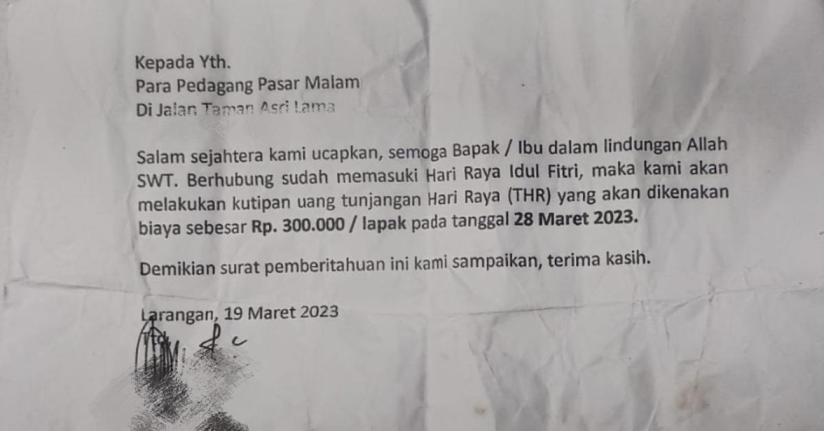 Minta THR ke Pedagang Rp300 Ribu, Tujuh Warga Tangerang Diciduk Polisi