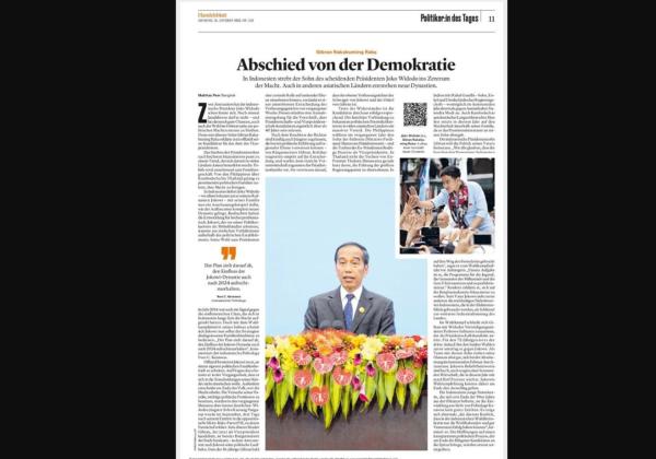 Media Jerman Handelsblatt Kritik Jokowi Gibran: Abschied von der Demokratie - Selamat Tinggal Demokrasi